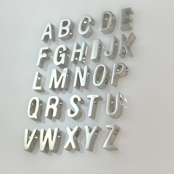 Silver Letter Initial Necklace Stainless Steel Tiny Cable Chain - Picture 8 of 9